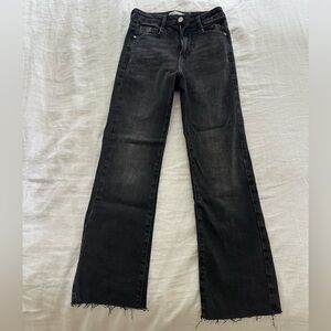 Zara Cropped Boot Cut Jeans in Black